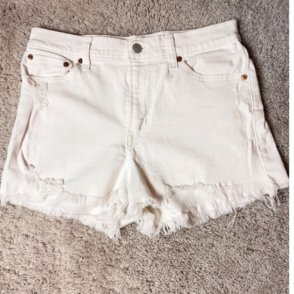 Levi's High Rise Shorts Womens 29 White